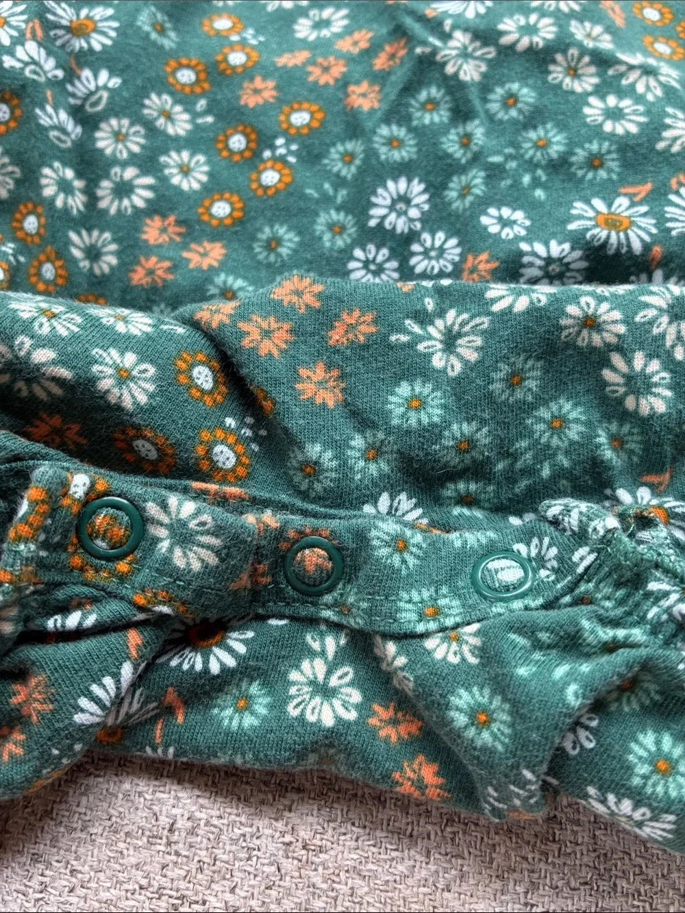 Carter's Green Floral One-Piece Bodysuit
